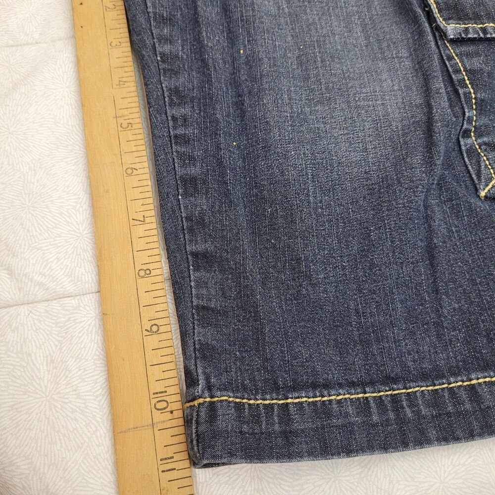 Route 66 Women's dark denim Bermuda cargo shorts Mid Rise Sz 7/8 casual summer - Picture 5 of 10
